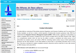 Insurance Complaints with IRDA - Toll Free Number and email