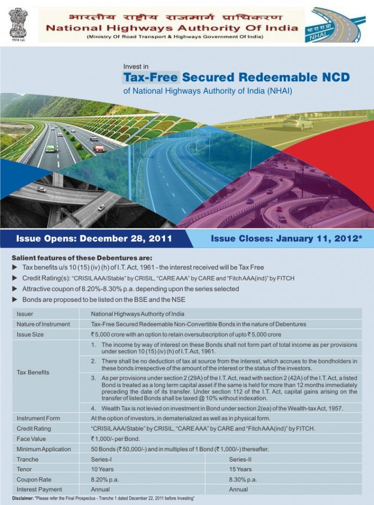 NHAI Tax free NCD