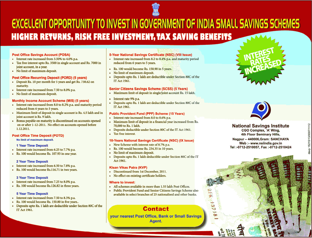 Post office small savings scheme