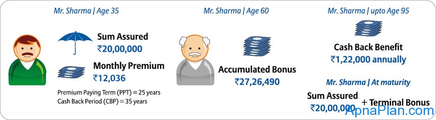 Bajaj Allianz Cash Rich Insurance Plan illustration