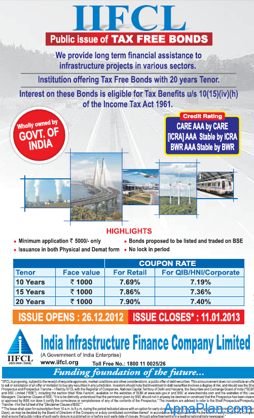 IIFCL Tax Free Bonds - Dec 2012 - Review 1 IIFCL Tax Free Bonds