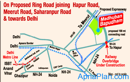 GDA Madhuban Bapudham Scheme - Location Map