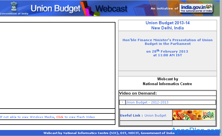 Union Budget 2013-14 Live Webcast