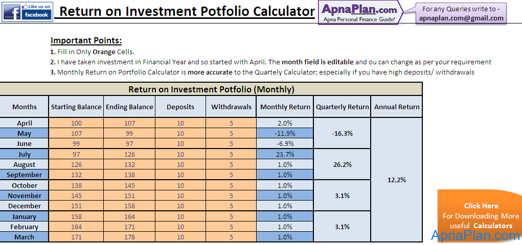 Portfolio Return Calculator