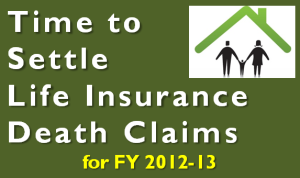 Time to Settle Life Insurance Death Claims for FY 2012-13
