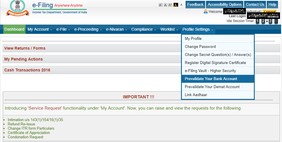 5 Ways to e-Verify your Income Tax Returns 7 Prevalidate your Bank Account