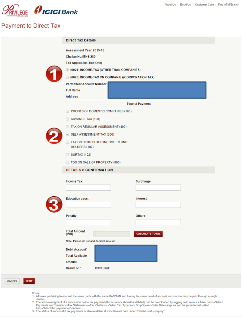 Use Challan 280 to Pay Self Assessment Tax Online AY 2019-20 5 Challan 280 - Pay Online - ICICI Bank