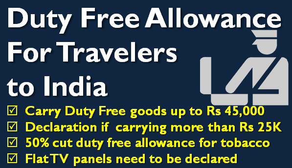 Duty Free Allowance For Travelers to India 2015