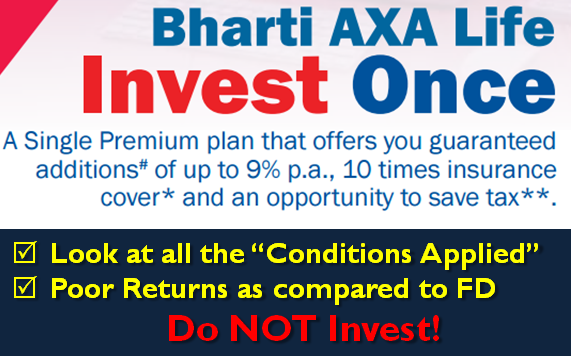 Bharti AXA Life Invest Once Plan - Review