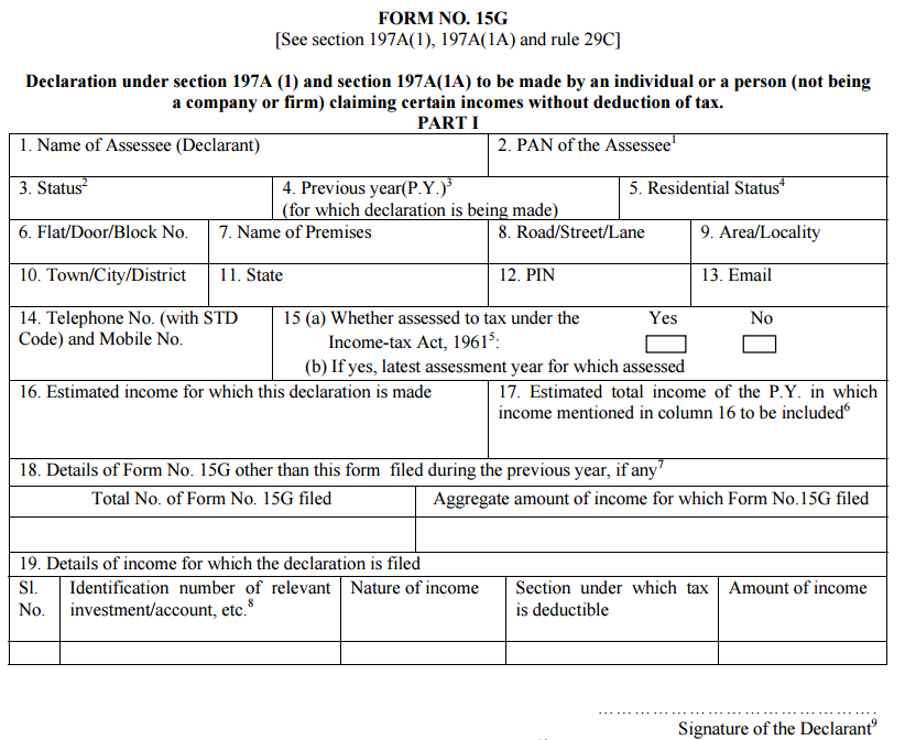 How to fill Form 15G - Step by Step Guide