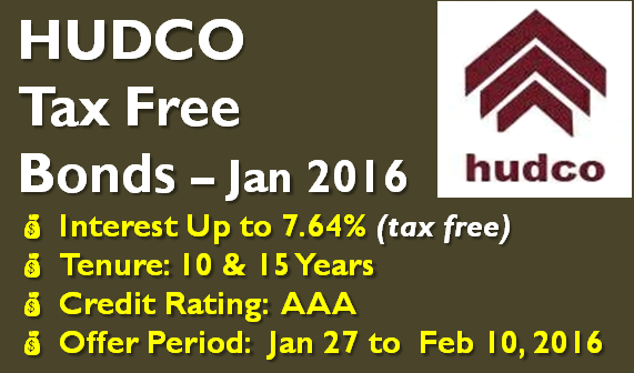 HUDCO Tax Free Bond – January 2016