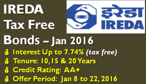 IREDA Tax Free Bond – January 2016