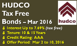 HUDCO Tax Free Bond – March 2016