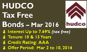 HUDCO 7.69% Tax Free Bond - March 2016 - Should You Invest? 1 HUDCO Tax Free Bond – March 2016