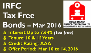 IRFC Tax Free Bond - Tranche II - March 2016