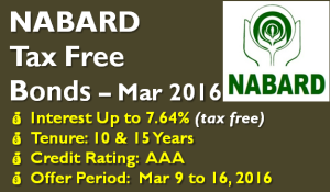 NABARD 7.64% Tax Free Bond - March 2016 - Should You Invest? 1 NABARD Tax Free Bond – March 2016