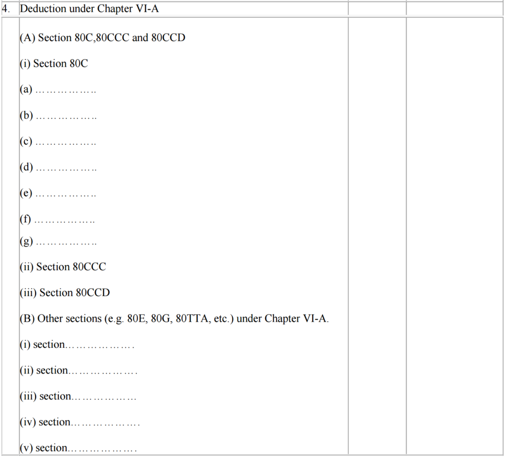 Deduction under Chapter VI-A using From 12BB