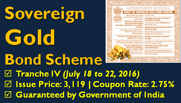 Sovereign Gold Bond Tranche IV - July 2016