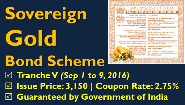 Sovereign Gold Bond Tranche V - Sep 2016