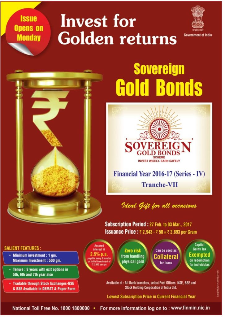 Sovereign Gold Bond - Tranche VII - Series IV (FY 2016-17)