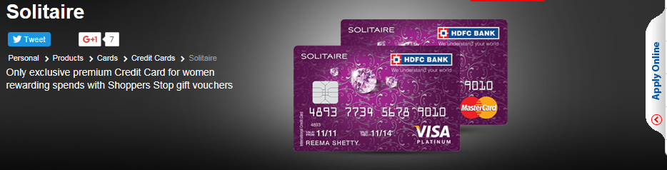HDFC Bank Solitaire Credit Card for Women