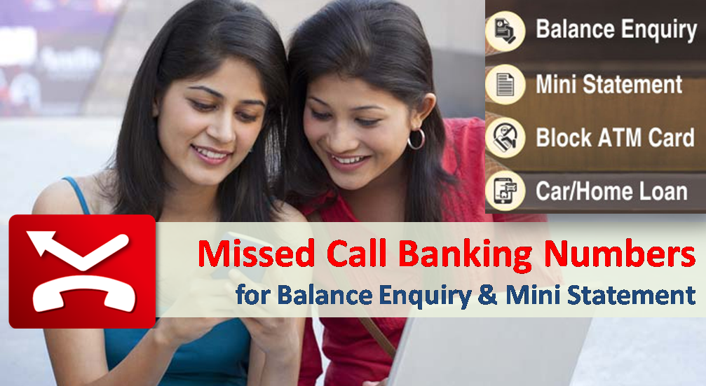 Missed Call Banking Numbers for Balance Enquiry and Mini Statement