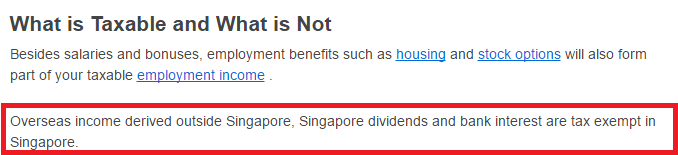 FCNR Deposit - Tax in Singapore