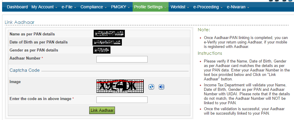 Link PAN to Aadhaar - Instructions and Form