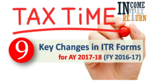 key changes in ITR Forms for AY 2017-18