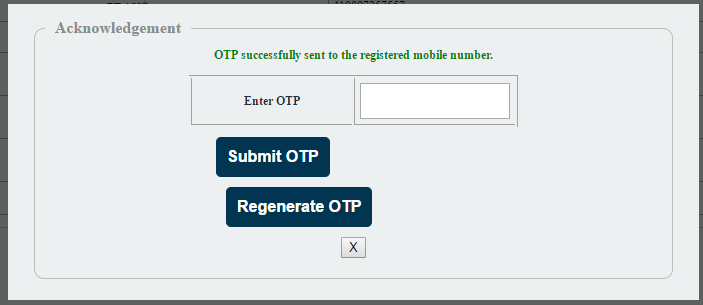 NPS FATCA Online OTP Screen