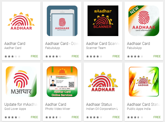 mAadhaar App – Carry your Aadhaar on your Mobile 2 Fake Aadhaar Apps