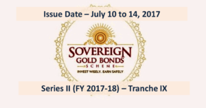 Sovereign Gold Bond - Tranche IX - July 2017
