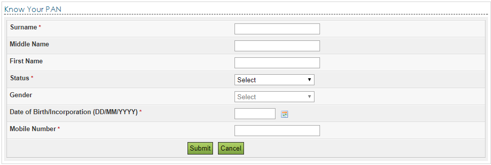 Check if PAN Card is Active - Fill up Form - Screen 3