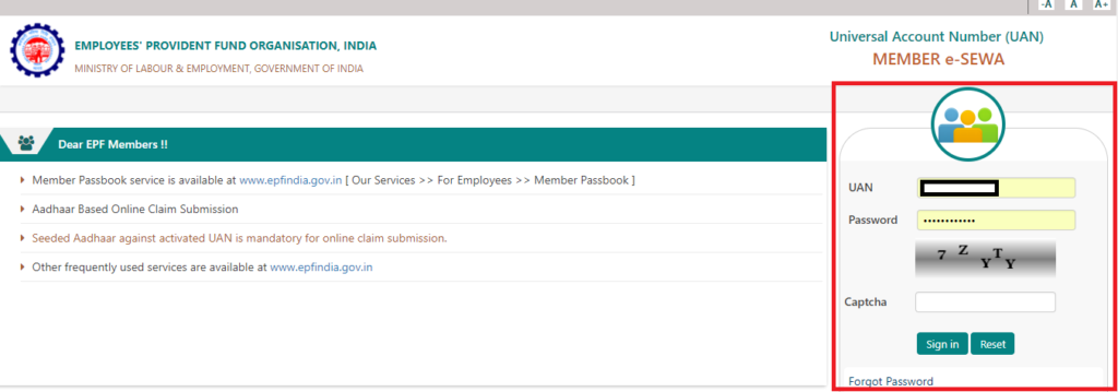 How to Link EPF UAN to Aadhaar? 2 Link Aadhaar to UAN EPF - Login to UAN Member eSewa Portal