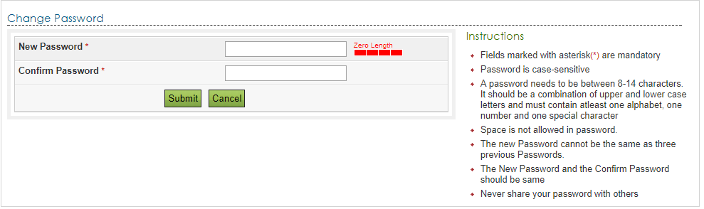 Reset Income Tax efiling Password - Change Password