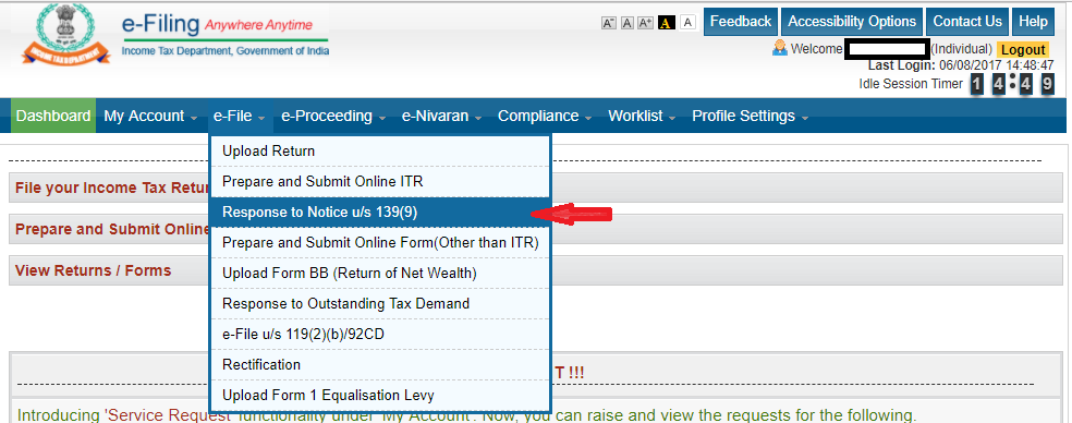 Received Income Tax Notice - Here how to Respond to it 2 Respond to Tax Notice - Section 139(9)