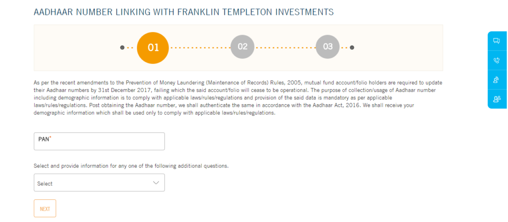 Link Aadhaar to Mutual Fund investments on Franklin Templeton AMC Online