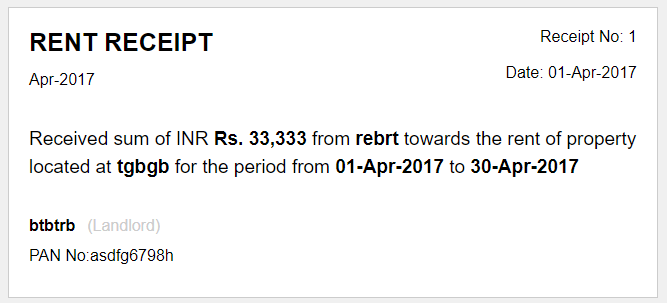 Economictimes - Print Rent Receipt Online