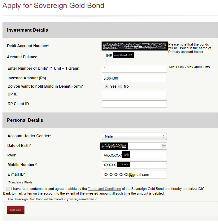 Online purchase of sovereign gold bond deals