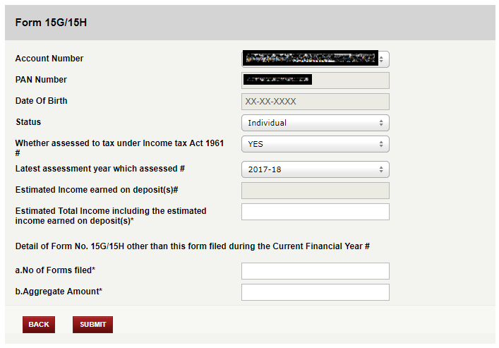 Fill Form 15G and Form 15H Online in ICICI Bank