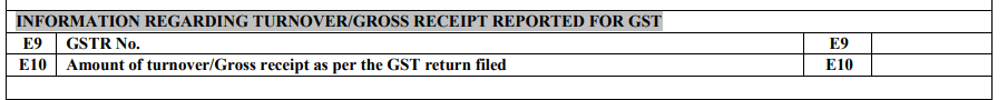 GST registration number in ITR 4