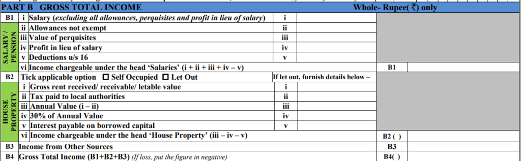 More Salary and House Property Details in ITR 1 Sahaj