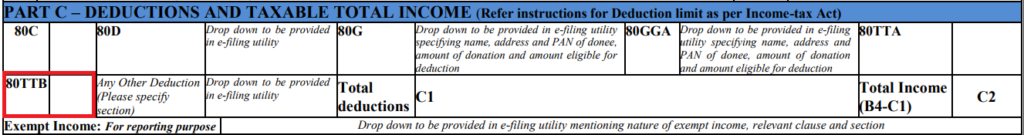 80TTB for Senior Citizens included in ITR Form