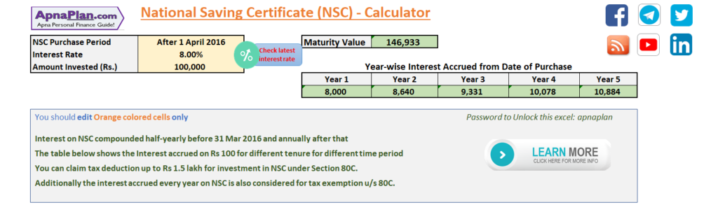 NSC Calculator