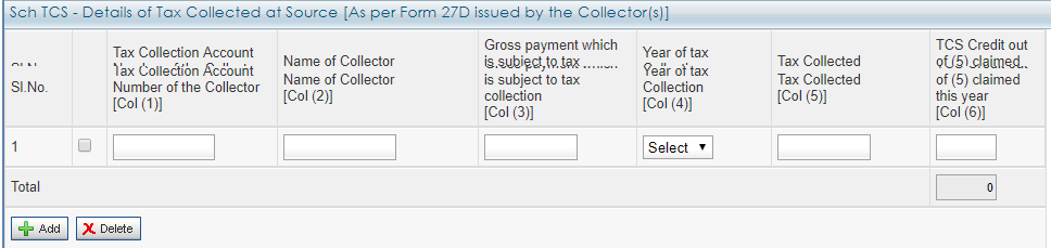 Filing ITR for Senior Citizen with Pension & Fixed Deposit 13 ITR 1 - Tax Details - Tax Collected at source